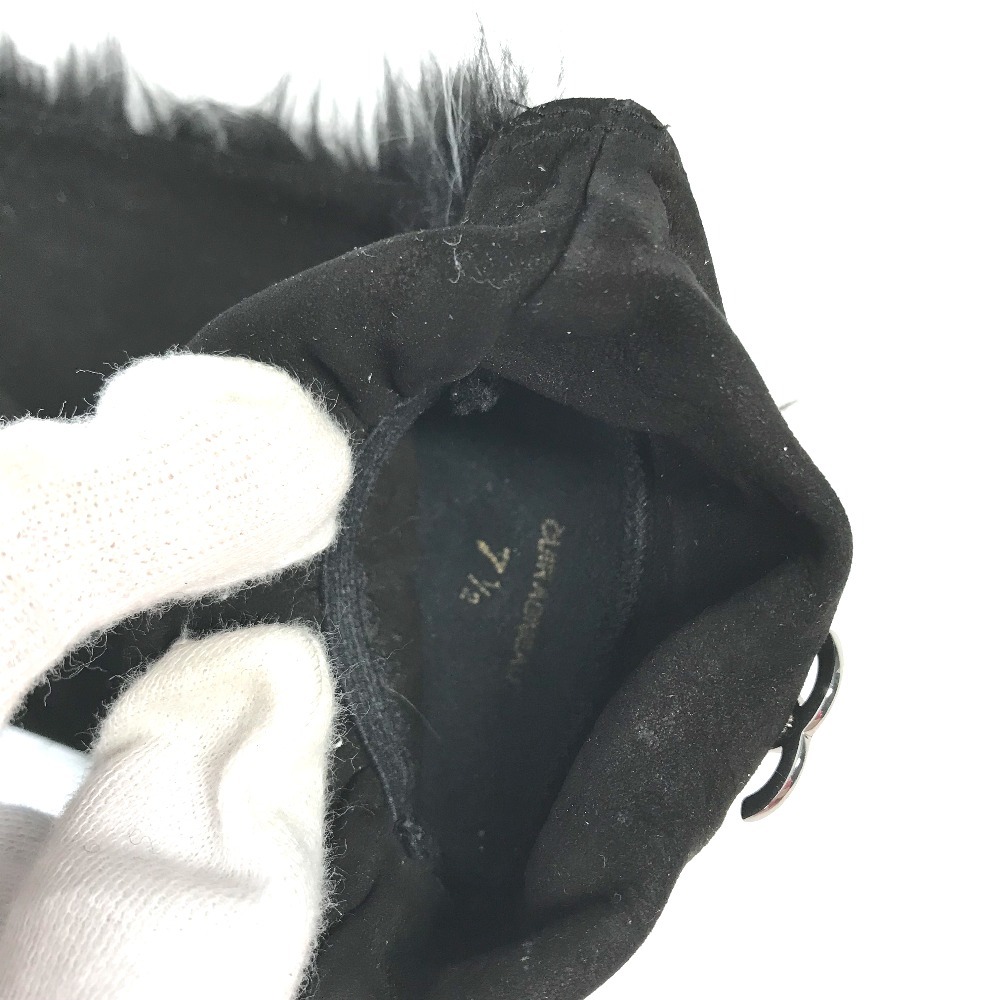 CHANEL シャネル CC ココマーク ファー 手袋 グローブ ブラック CHANEL シャネル CC ココマーク ファー 手袋 グローブ ブラック