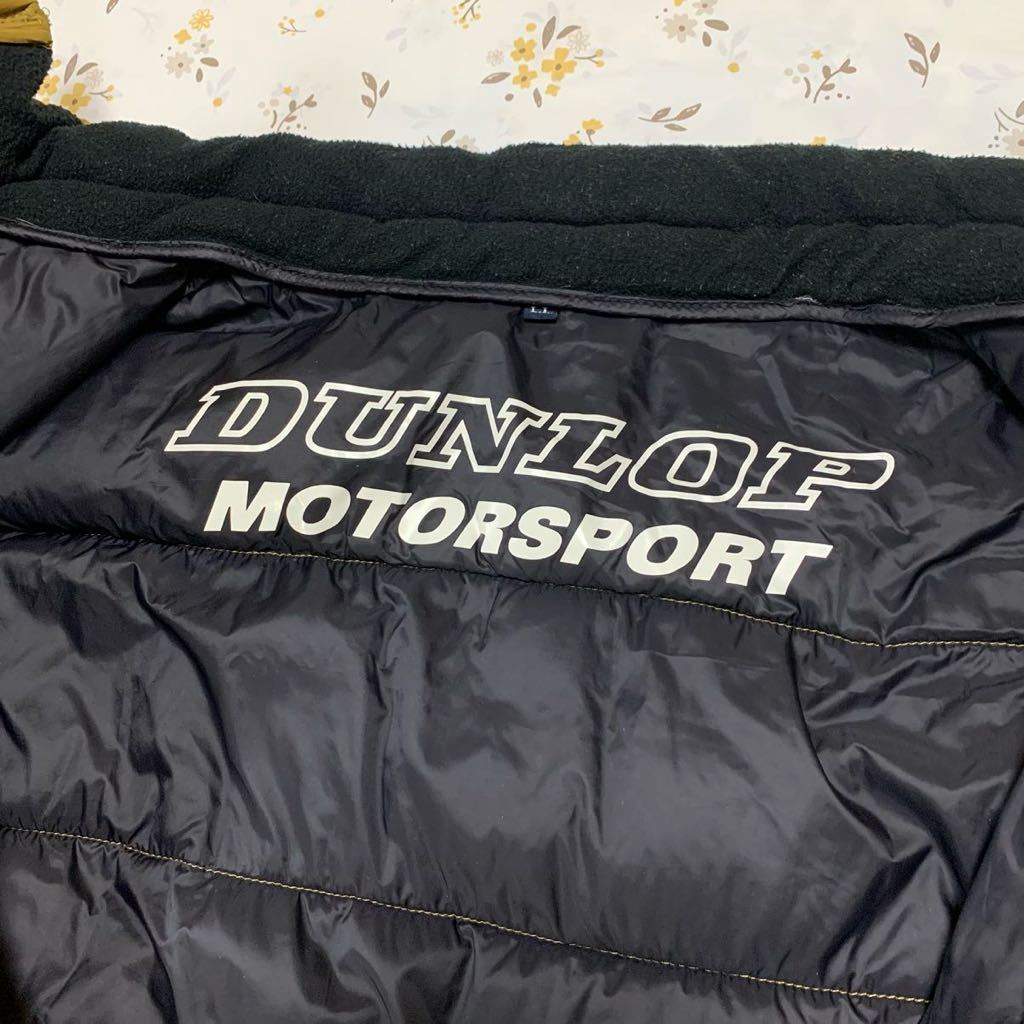 E050 ダンロップ DUNLOP MOTORSPORT ダウンベスト　LL サイズ【良品】中古品　カーキ系　メンズ　防寒　コンパクト_画像7