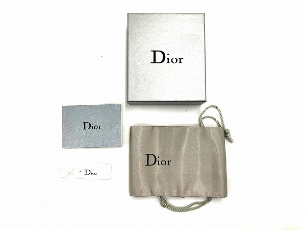 □【クリスチャンディオール】Christian Dior Dトップ 2連 ネックレス シルバー色 ラインストーン クリアストーン　中古品 □_画像8