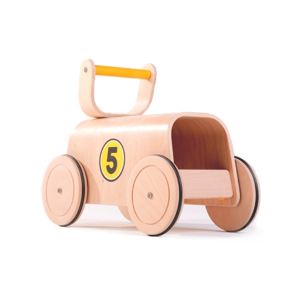 [ outlet ] mamatoyz мама игрушки Racer Racer желтый ходунки транспортное средство ручная тележка деревянная игрушка 10 месяцев примерно из из дерева sp-026-05