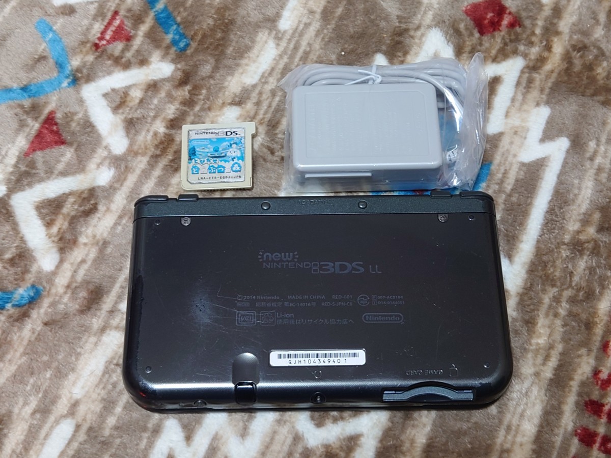 Newニンテンドー3DS LL 本体 充電器 タッチペン MicroSD とびだせどうぶつの森_画像2