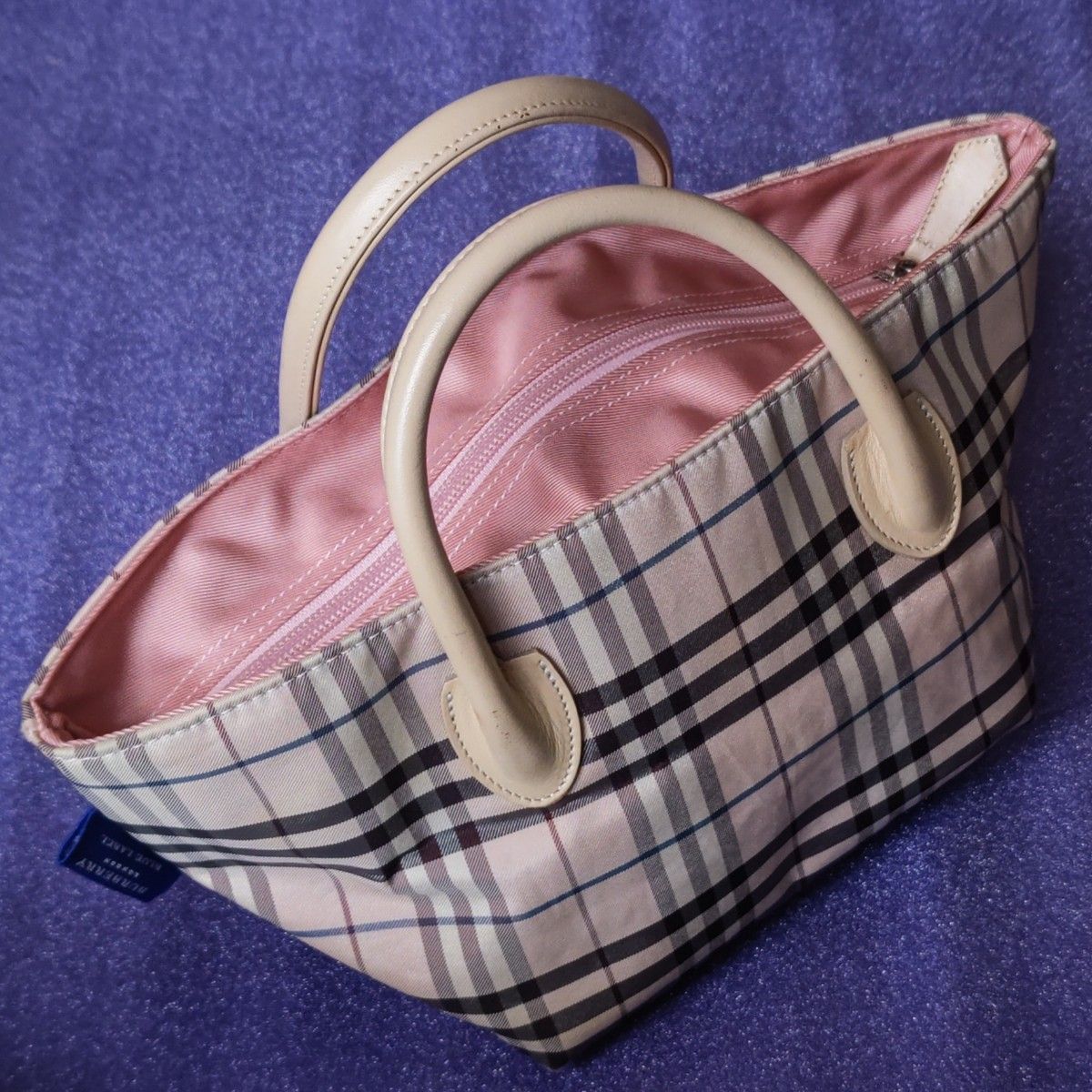 バーバリー BURBERRY ブルーレーベル 舟型 ミニトートバッグ 革 バーバリー BURBERRY ブルーレーベル 舟型 ミニトートバッグ 革