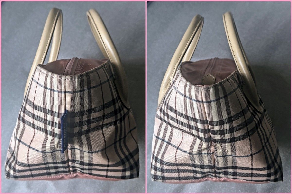 バーバリー BURBERRY ブルーレーベル 舟型 ミニトートバッグ 革 バーバリー BURBERRY ブルーレーベル 舟型 ミニトートバッグ 革