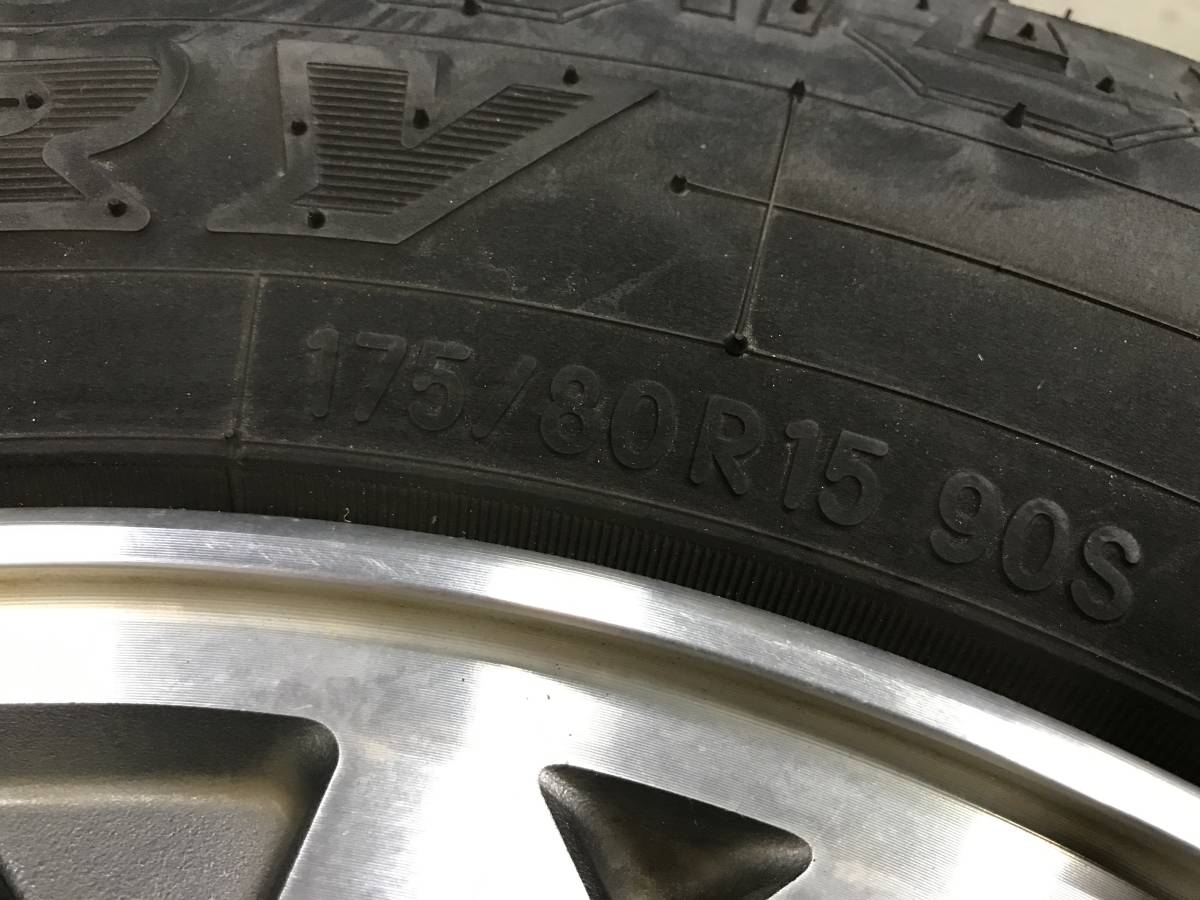 パジェロミニ 純正アルミホイールタイヤ付き 1本 5穴 175/80R15 スペアにの画像5