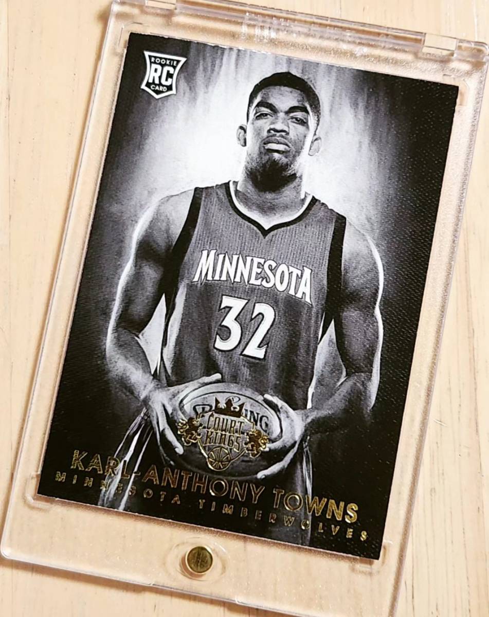 (001/175) 2015 -16 Panini Court Kings KARL-ANTHONY TOWNS RC Black & White / カール アンソニー タウンズ_画像6