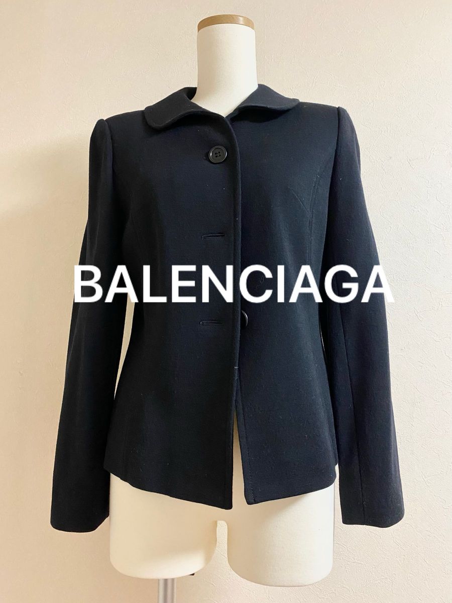 BALENCIAGA ウールジャケット38 ブラック クリーニング済