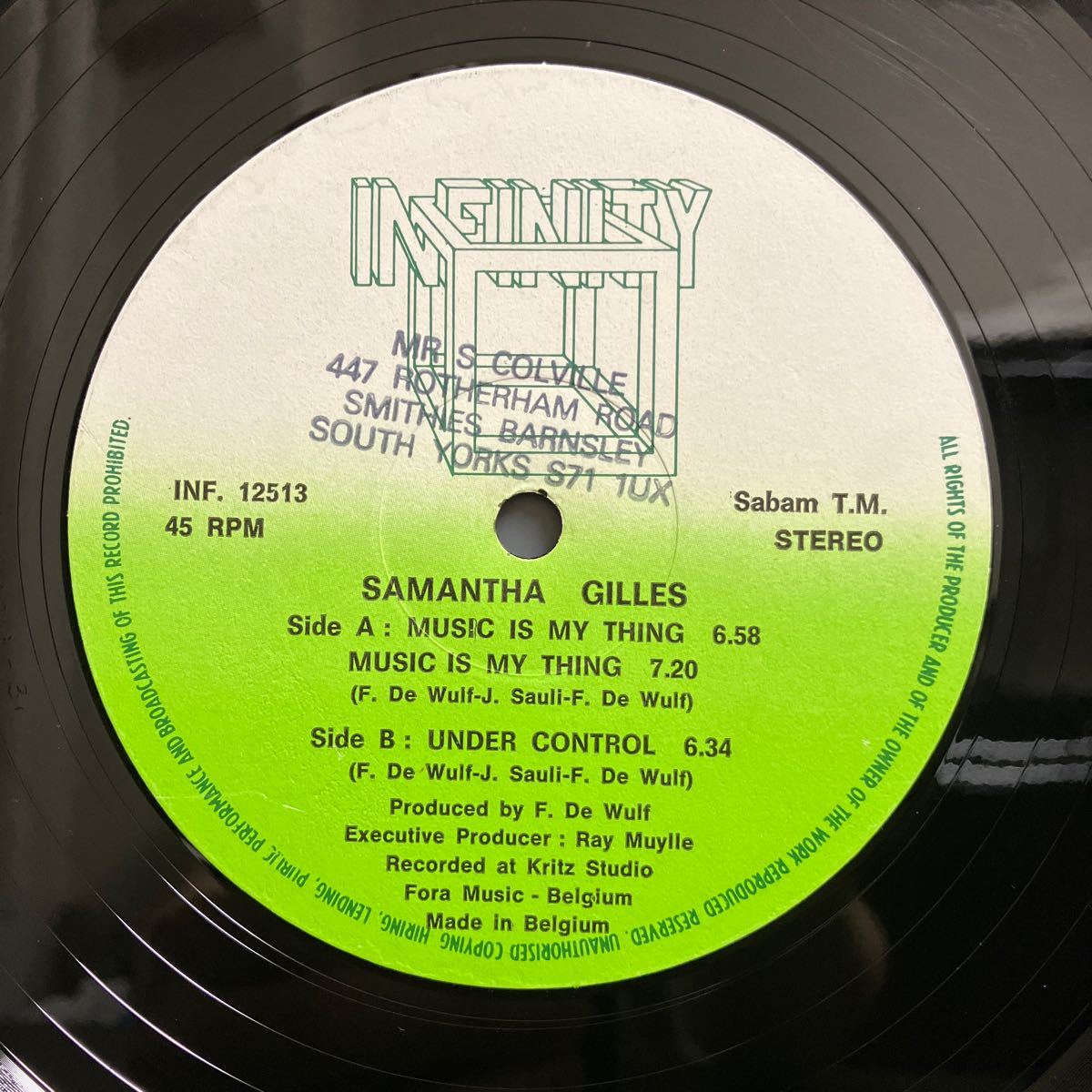 Samantha Gilles / Music Is My Thing 【12inch】の画像3