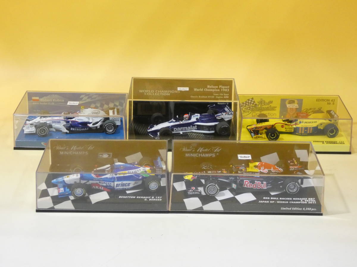 【ミニカー】ミニチャンプス 1/43 5点セット BMW Sauber F1 Team/ブラバムBT52B/ルノーRB7等 F1 MINICHAMPS 1円開始【中古】J5 H2413_画像1