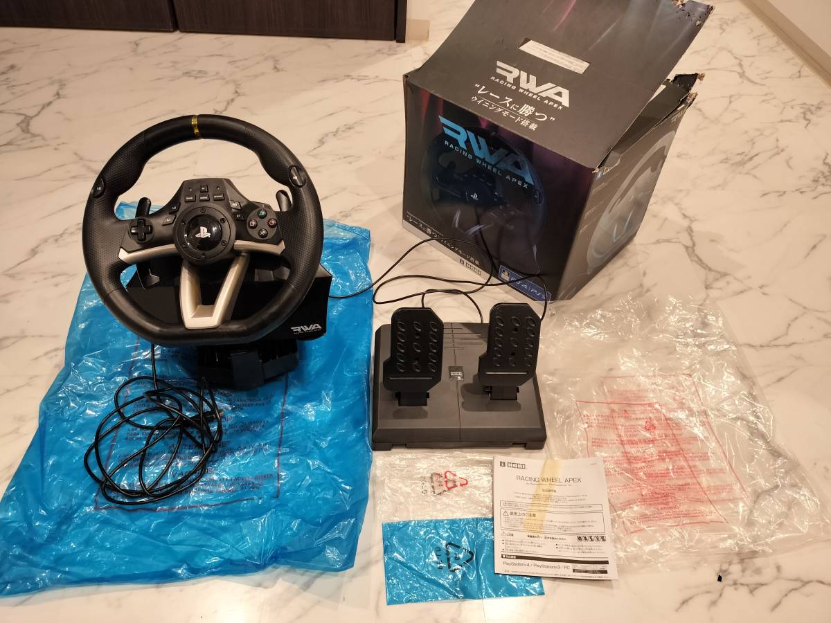 HORI レーシングホイール RWA ステアリング コントローラー ハンコン ホリ ps4 ps3 PlayStation プレステ racing wheel apex_画像1