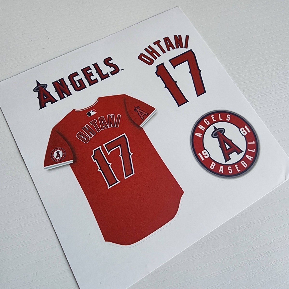 新品　MLB　ロサンゼルス・エンゼルス　野球　キーホルダー　大谷翔平　150mm　レッド　Angels　Sticker　ユニフォームステッカー_画像3