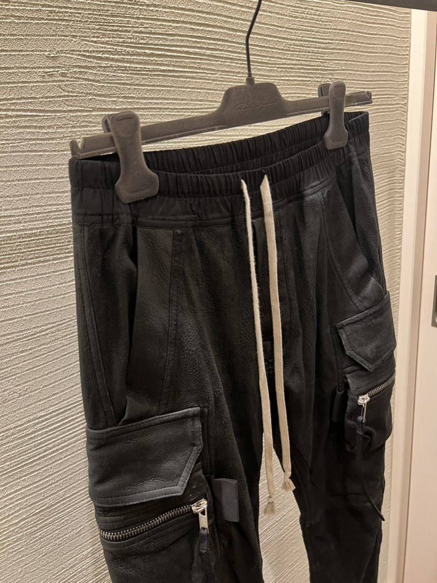 rick owens リックオウエンス カーゴジョグ　レザーパンツ　48 cargo jog pants_画像2