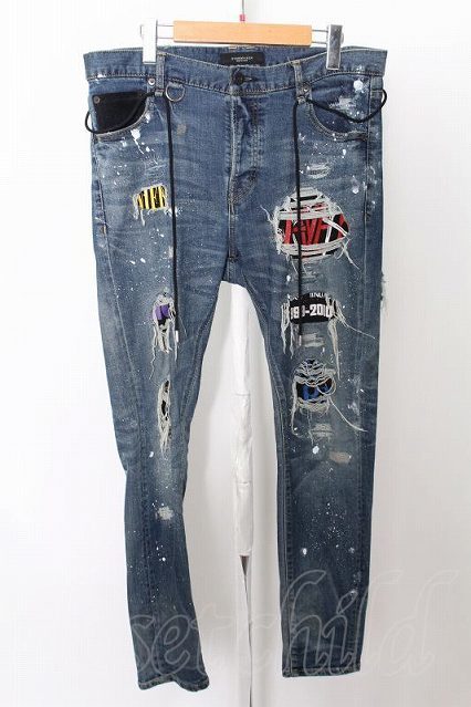 【SALE】OVERDESIGN パンツ.POSER SKINNY ”ROCKSTAR” /インディゴ/W34 O-22-07-04-037-ET-pa-YM-ZT337_画像1