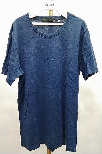 【SALE】FUGA Tシャツ.メッセージ刺繍半袖 /ネイビー/46 S-21-09-27-001-FU-to-KN-ZT267_画像1