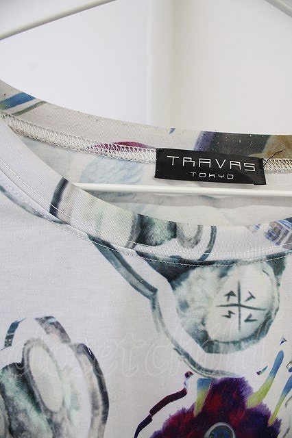 【SALE】TRAVAS TOKYO Tシャツ.Acrylic art round hem BIG T-23-05-09-020-TR-ts-YM-ZT161_画像3