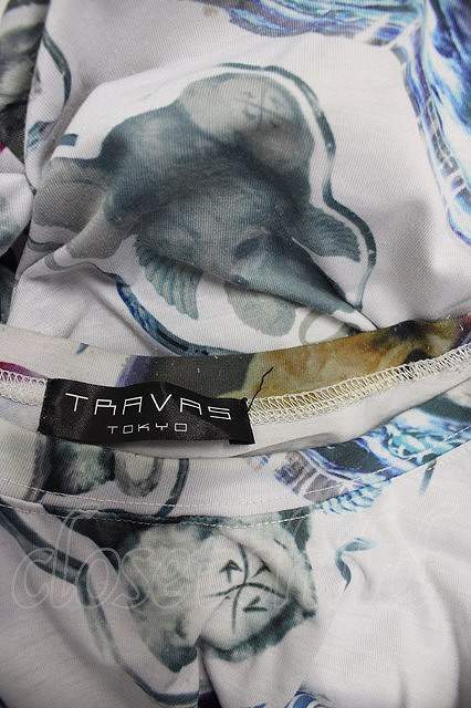 【SALE】TRAVAS TOKYO Tシャツ.Acrylic art round hem BIG T-23-05-09-020-TR-ts-YM-ZT161_画像8