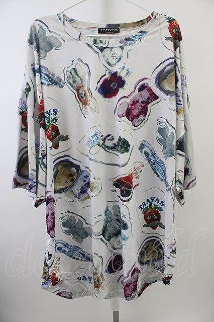 【SALE】TRAVAS TOKYO Tシャツ.Acrylic art round hem BIG T-23-05-09-020-TR-ts-YM-ZT161_画像1