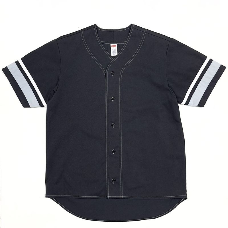 15AW SUPREME シュプリーム Twill Baseball Shirt ツイルベースボールシャツ / Sサイズ / ブラック 黒 / ベースボールジャージー 15FW 半袖_画像1