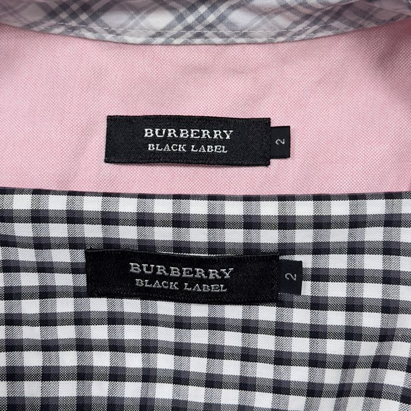 【2枚セット】 BURBERRY BLACK LABEL バーバリーブラックレーベル ボタンダウンシャツ サイズ:2 ギンガムチェック オックスフォード_画像6