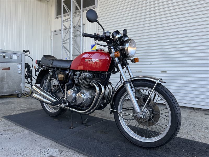 カスタムCB400F 408cc 赤黒46707 逆車/マルゾッキリアサス,CB350F純正マフラー,Hリム,アルミスイングアーム/輸入新規.国内未登録/豊橋/660Fの画像1