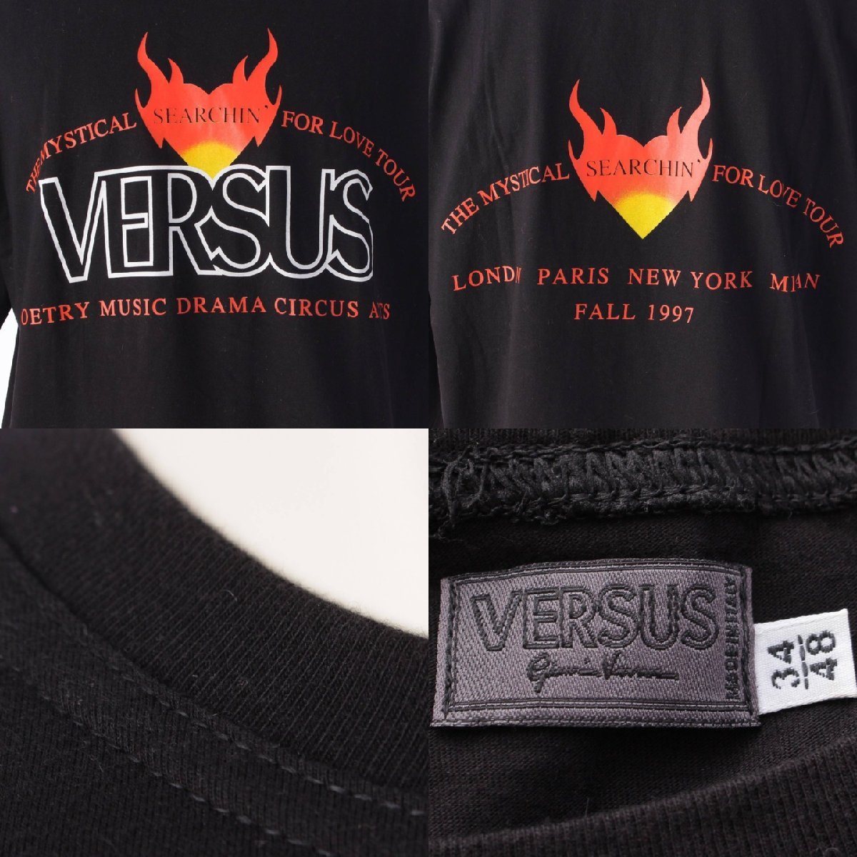 【ヴェルサーチ】Versace　ヴェルサスヴェルサーチ メンズ 1997AW イベント限定 Tシャツ ブラック 34/48 【中古】【正規品保証】197329_画像8