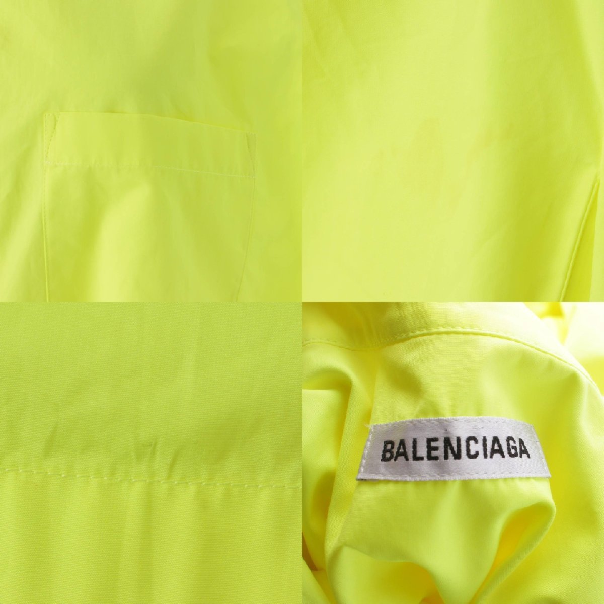 【バレンシアガ】Balenciaga　ノースリーブ コットン シャツワンピース 576677 イエロー 32 【中古】【正規品保証】199723_画像9