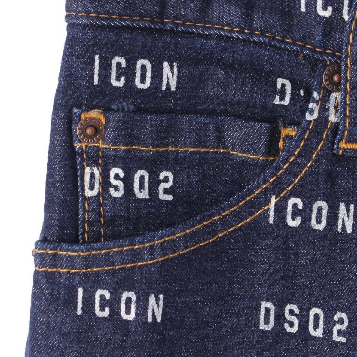 【ディースクエアード】Dsquared2　ICON ロゴ コットン デニムパンツ ジーンズ S80LA0001 インディゴ 36 【中古】【正規品保証】199630_画像5