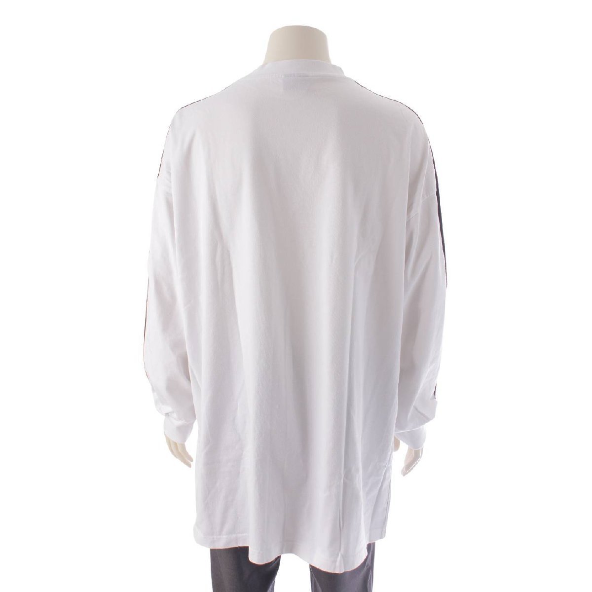 【バレンシアガ】Balenciaga　アディダスコラボ 23SS メンズ オーバーサイズ 長袖 Tシャツ 728789 ホワイト L 【中古】199762_画像4