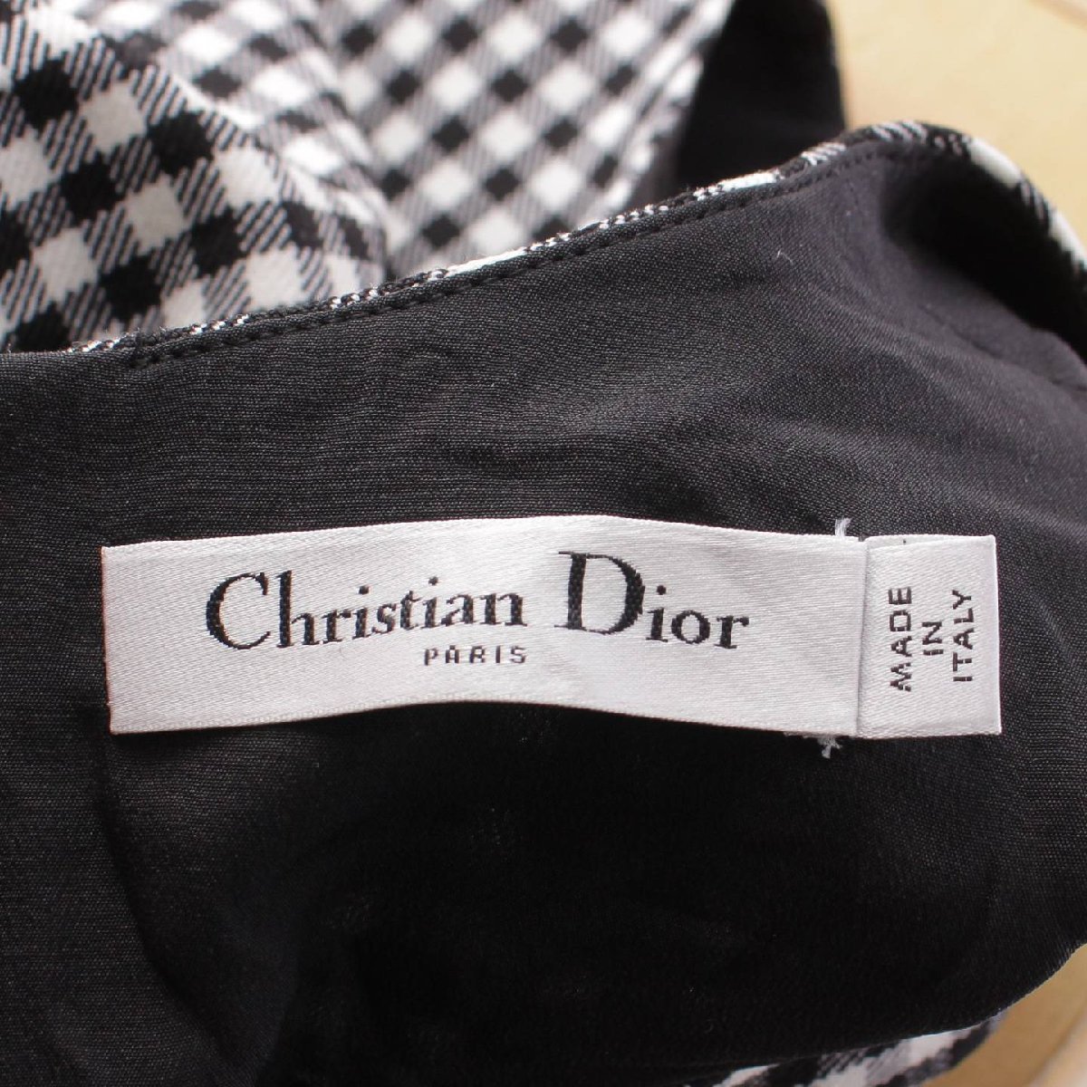 [ Christian Dior ]Christian Dior 23AW шерсть безрукавка серебристый жевательная резинка проверка tops черный 36 [ б/у ]199989