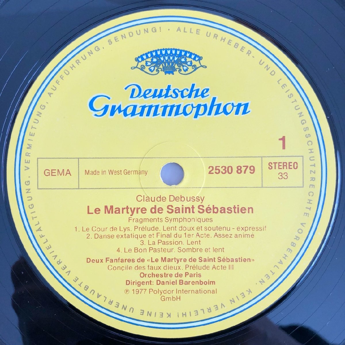 LP/ バレンボイム、パリ管弦楽団 / ドビュッシー：春、聖セバスティアンの殉教 / ドイツ盤 DGG 2530879 40111_画像3