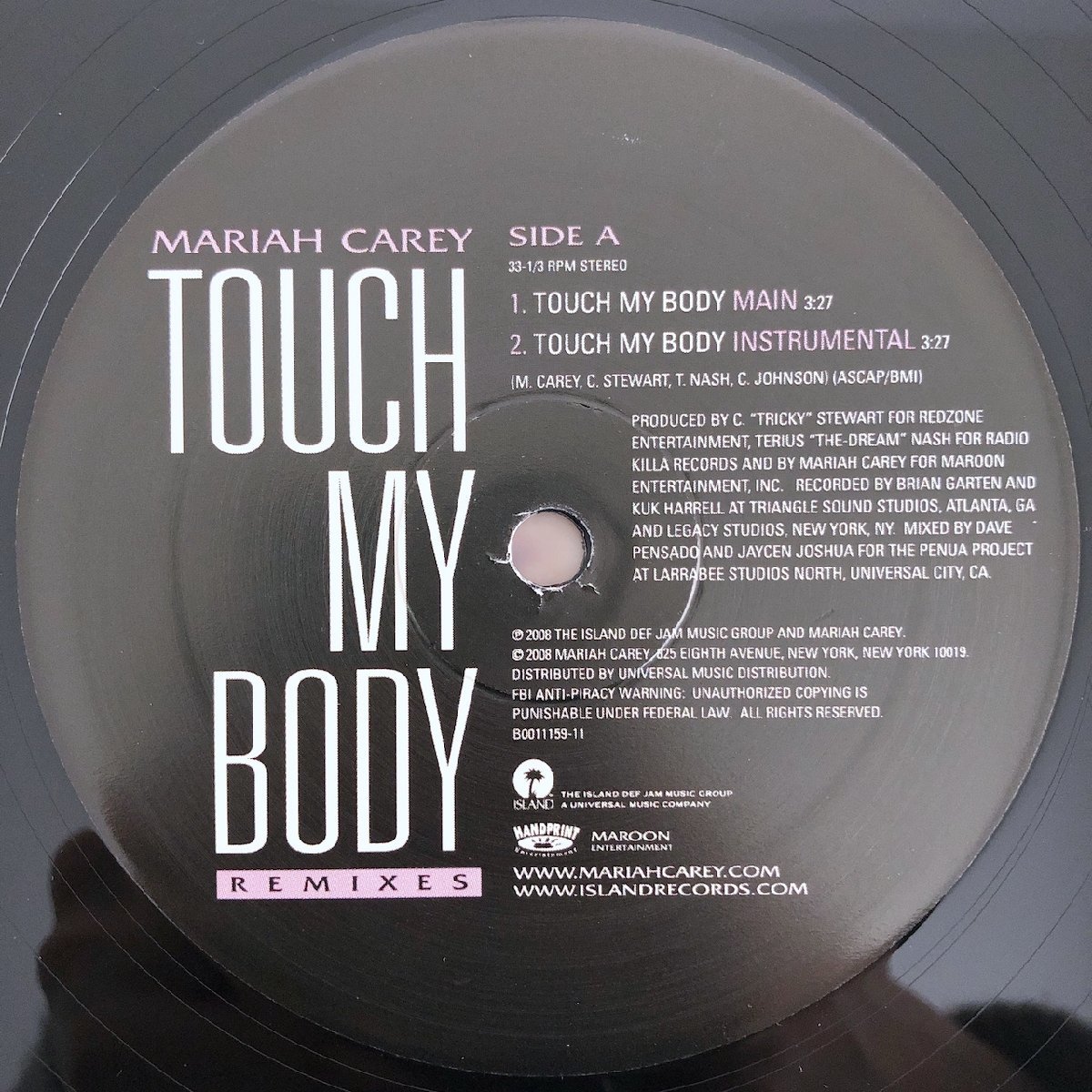 LP/ MARIAH CAREY / TOUCH MY BODY (REMIXES) / マライア・キャリー / US盤 ISLAND DEF JAM MUSIC GROUP B0011159-11 40119_画像3