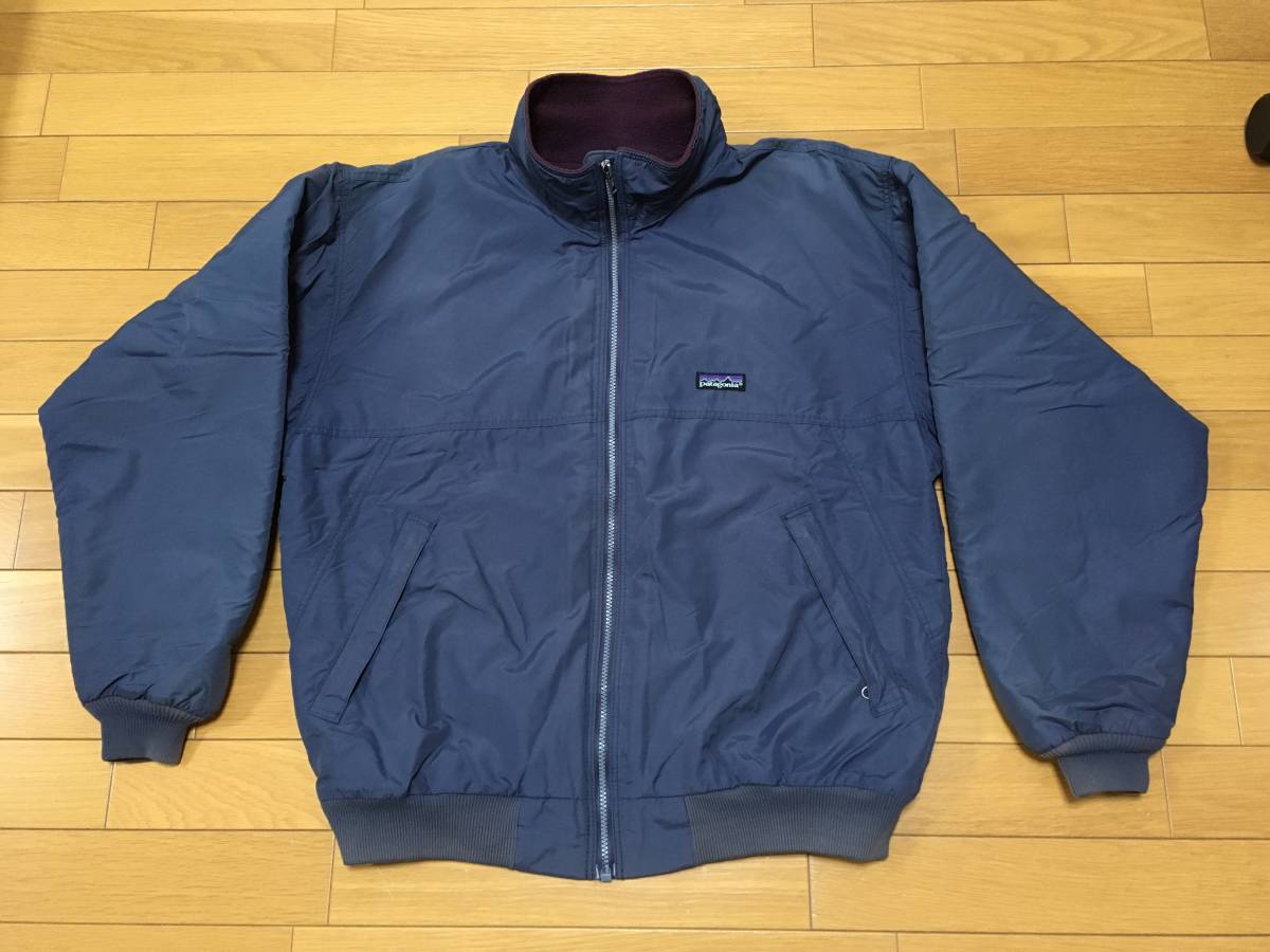 パタゴニア 1992 L ブライトパープル ネイビー グレー フェザー シェルドシンチラ NAVY USA オールド ビンテージ ブルズアイ MARS ALP SST_画像3