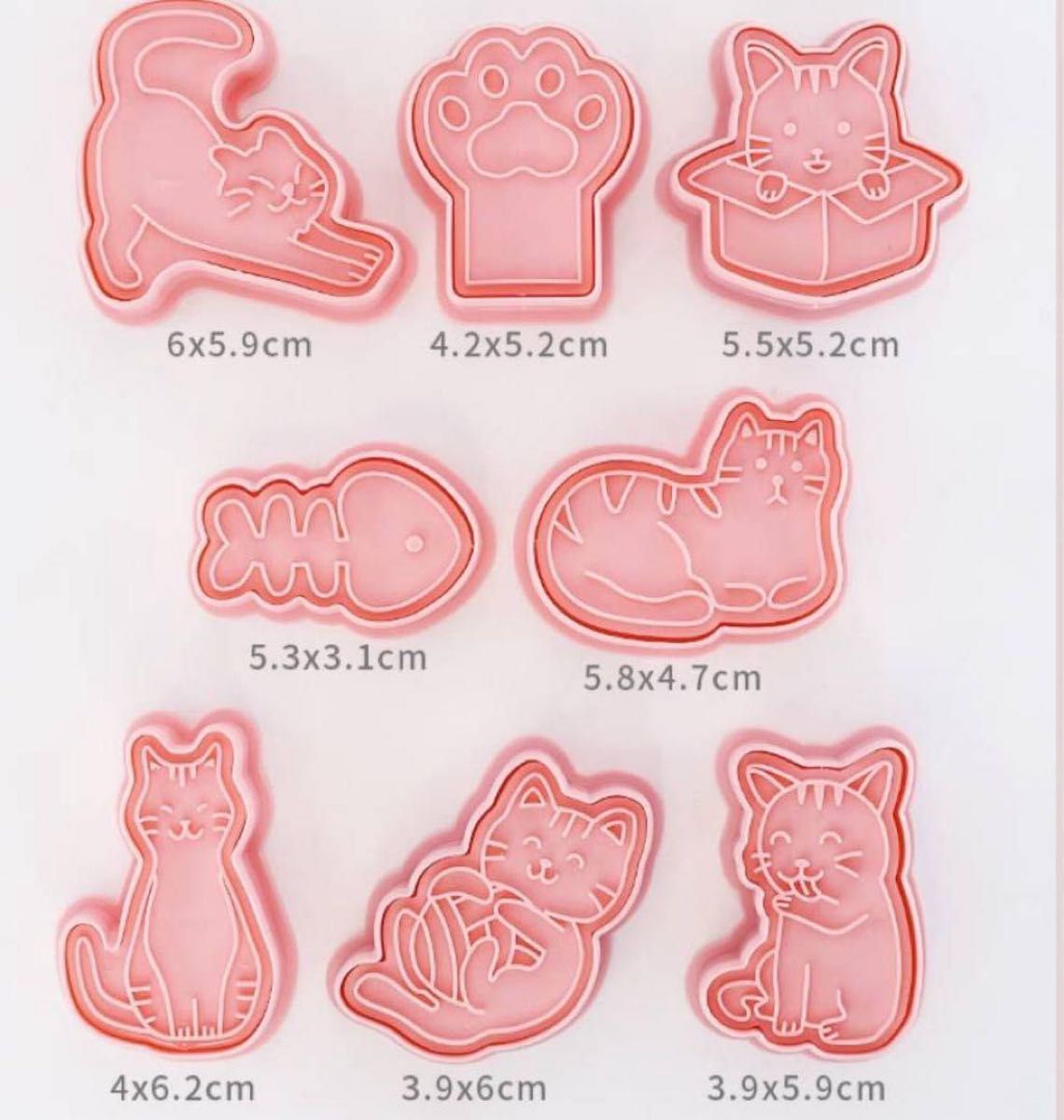 ♪クッキー型　猫型  8個セット キャラ弁 工作 粘土　バレンタイン　アイシング