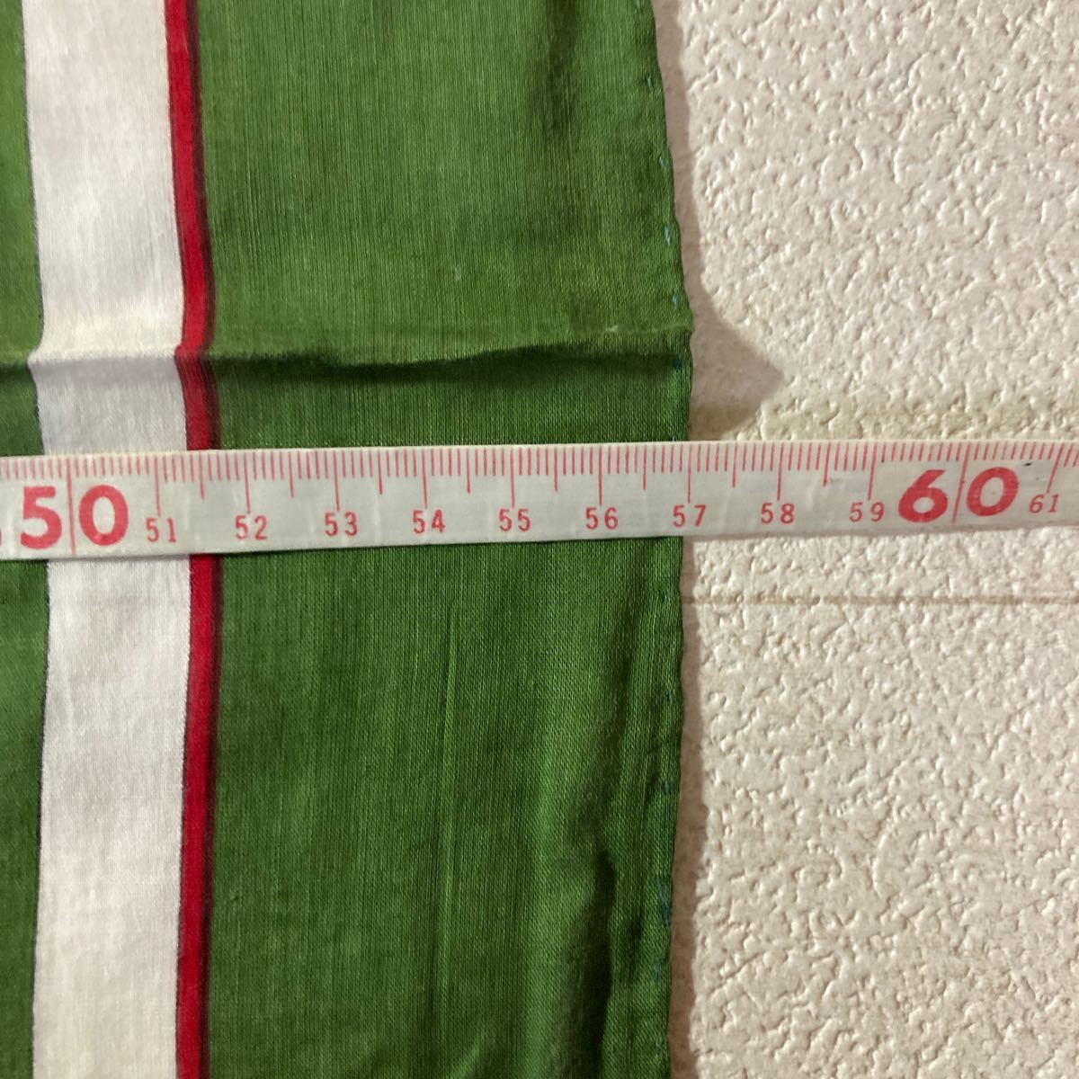 グッチ　スカーフ　コットン　白×緑×赤　約57cm_画像3