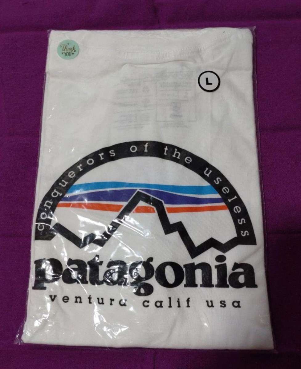 patagonia ventura cali USA 白 バックプリント 身幅57 着丈72.5_画像1