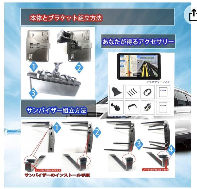 2023地図　7インチ カーナビ 車用ナビ 車載GPSポータブルカーナ 12V-36V タッチパネル 車道ガイド _画像7