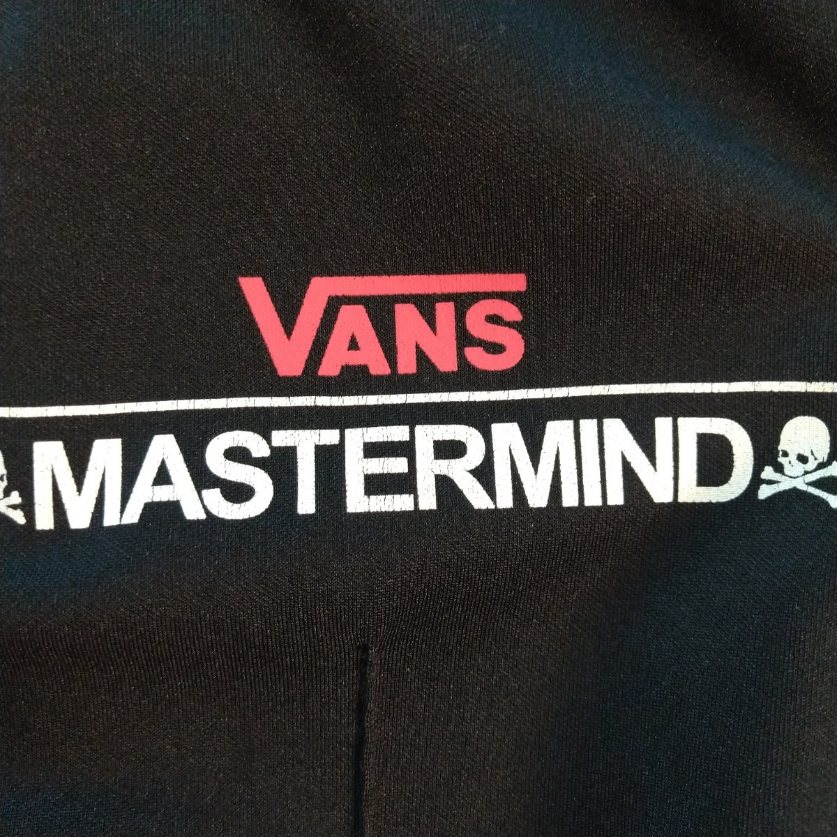 送料無料 mastermind vans マスターマインド バンズ チェッカーフラッグ パンツ ジョガー ジャージ L ジップ破損あり_プリントのスレがあります。