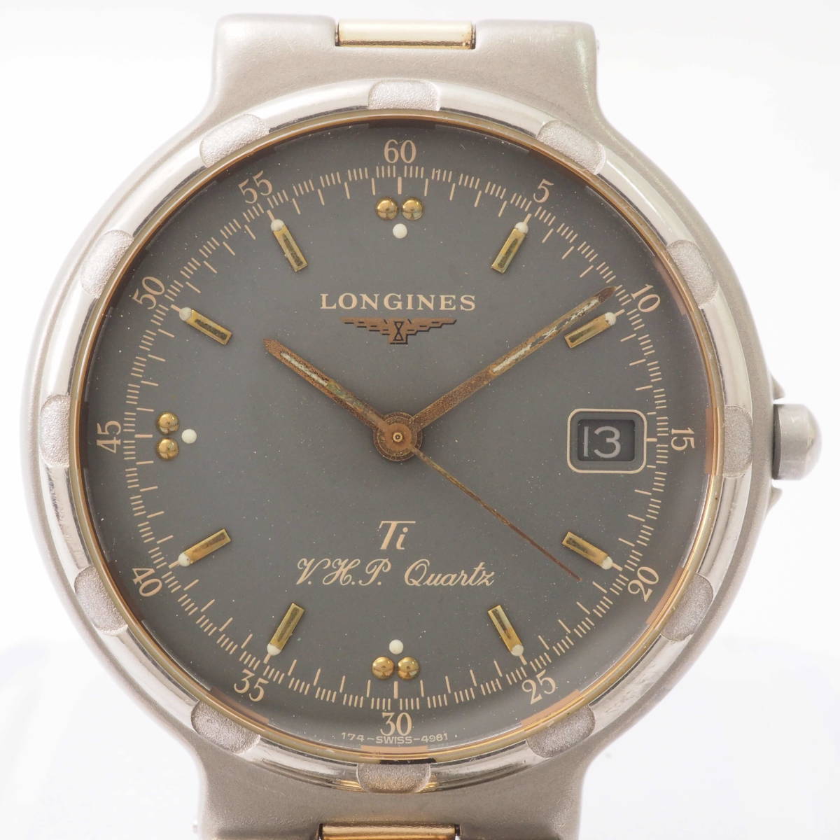 ロンジン コンクエスト Ref,4981.3 Cal,L174.2 LONGINES Conquest Ti V.H.P デイト チタン クォーツ グレー ボーイズ腕時計[22091627-BN3_画像1