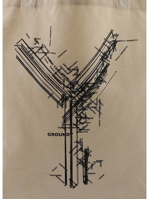 Ground Y・グラウンドワイ/Cotton canvas LOGO TOTE BAG/OFF WHITE_画像8