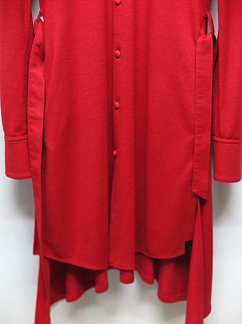 SALE30%OFF/kiryuyrik・キリュウキリュウ/Shrink Wool Jersey Flare Shirt/RED・M_画像3