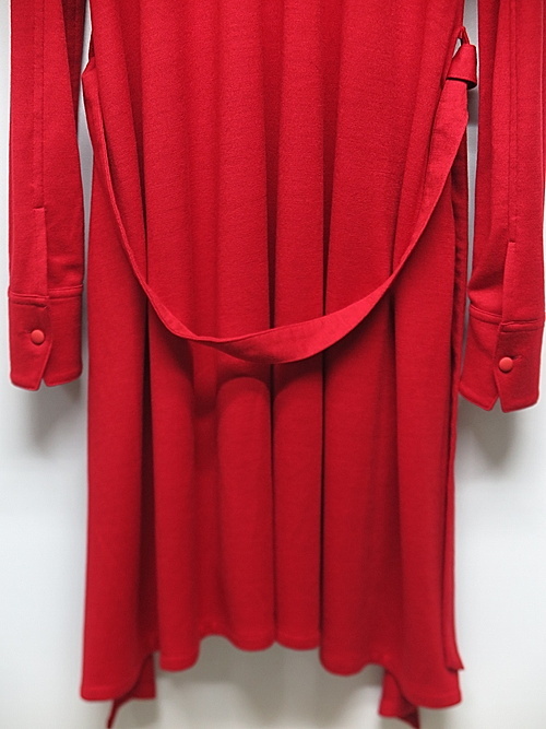 SALE30%OFF/kiryuyrik・キリュウキリュウ/Shrink Wool Jersey Flare Shirt/RED・M_画像5