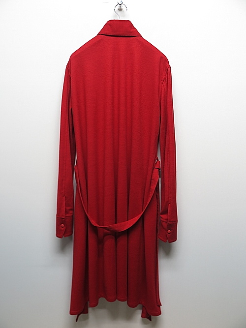 SALE30%OFF/kiryuyrik・キリュウキリュウ/Shrink Wool Jersey Flare Shirt/RED・M_画像6