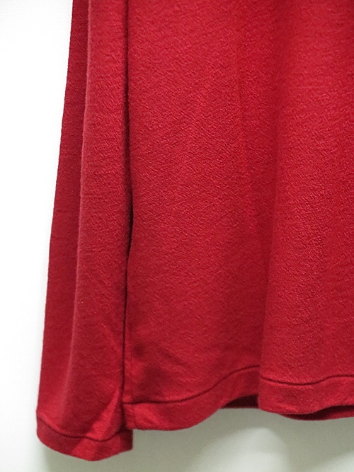 SALE30%OFF/Yohji Yamamoto* Yohji Yamamoto /SUPER120 WOOL AIR PLAIN STITCH LAYERED R NECK T/ red *3