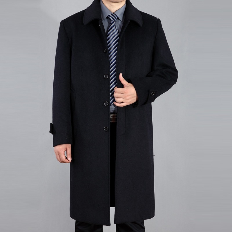 入手困難 新品メンズ ロングコート高品質 ウールコート ステンカラーコート 紳士 ラシャ ジャケット ビジネス 大きいサイズあり 黒 L~4XL