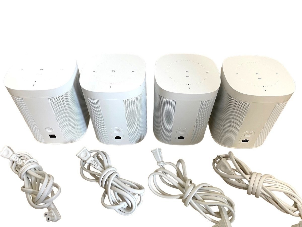 ■【美品】SONOS ONE Model: S13/S18 ホワイト スマートスピーカー S13x3 S18x1 ソノスワン ホワイト 白 Wi-Fi連携対応 音声操作 立体感_画像1