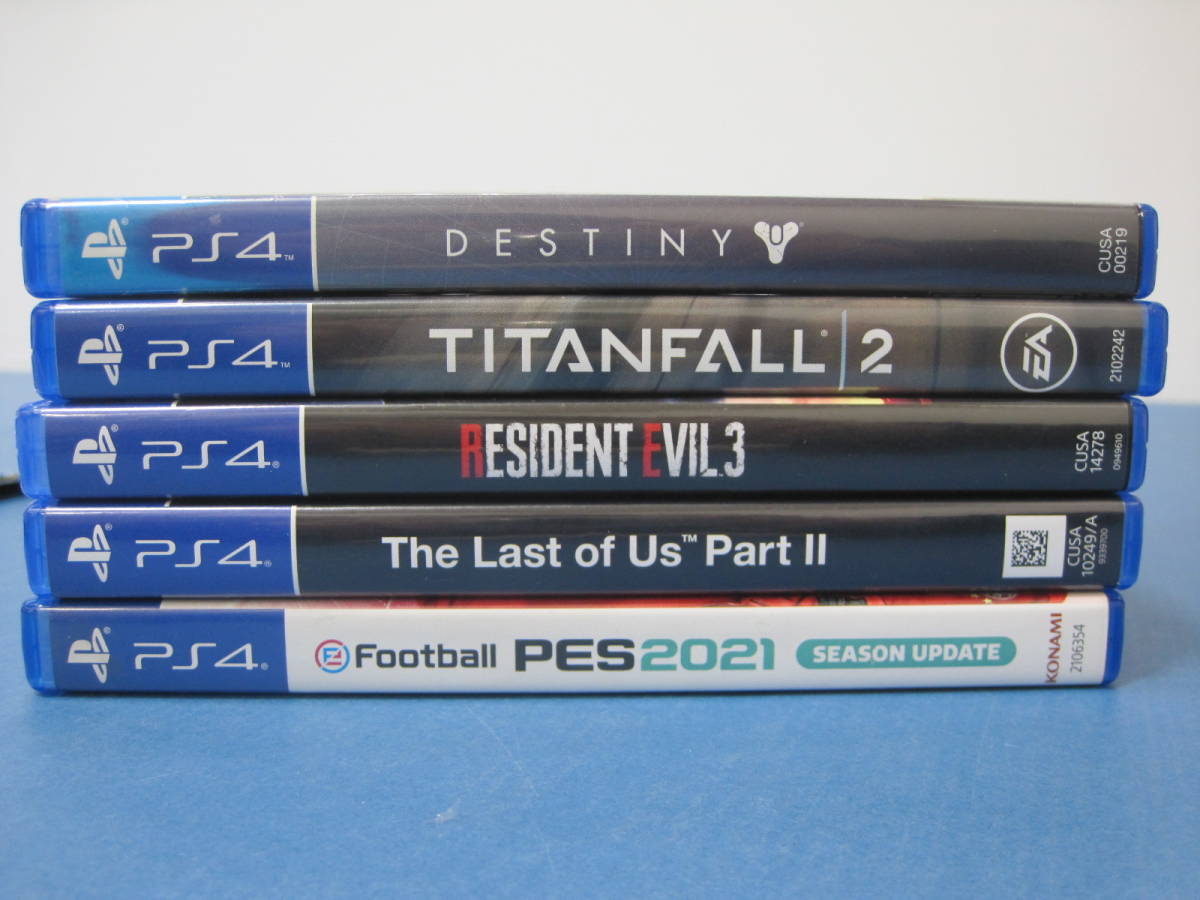 056) 中古 PS4海外版ソフト5本セット TITAN FALL2/THE Last of Us/DESTINY/RESIDENT EVIL3/PES2021 _画像1