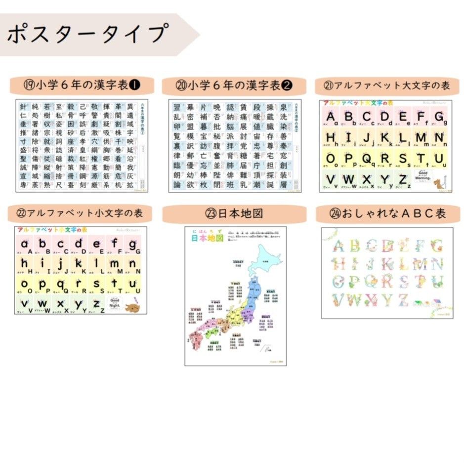 【ひらがなの五十音表・あいうえお表】書き順付で覚えやい！お風呂でも学べるポスター