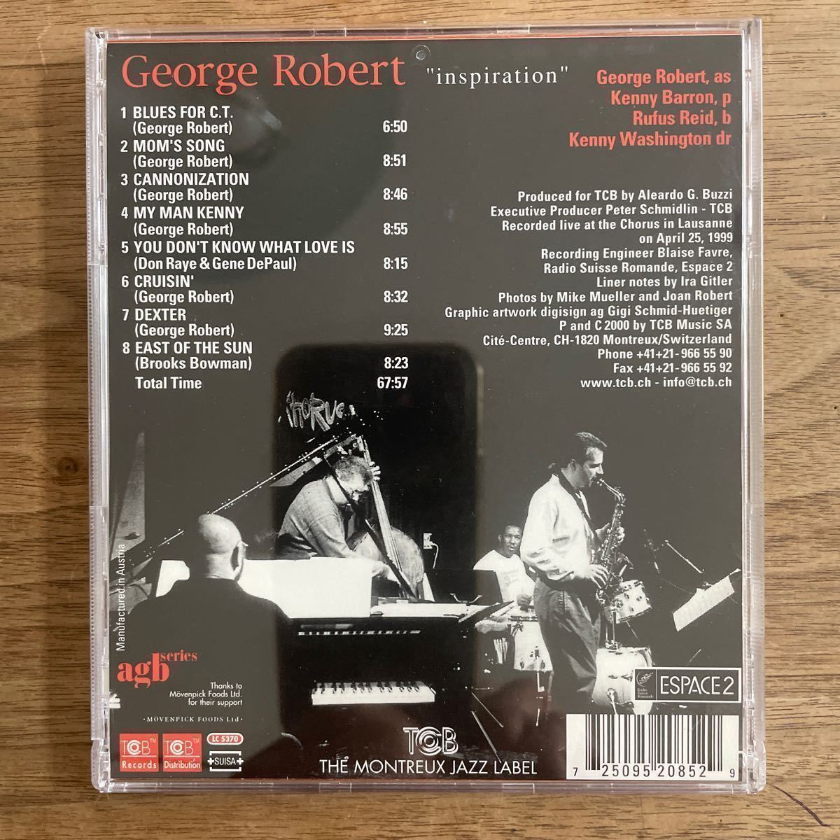 【レア希少廃盤CD】George Robert 「inspiration」スイス盤　TCB RECORDS TCB20852 1999年録音　Kenny Baronトリオ参加　人気盤　廃盤_画像6