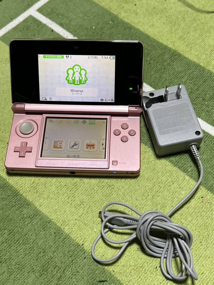 任天堂 ニンテンドー 3DS ピンク綺麗　アダプター付き　動作品_画像1