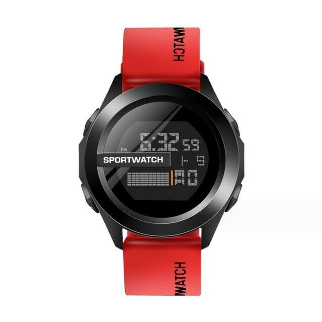 T0478 新品 男女兼用 LED 防水 スポーツ デジタル ウォッチ 腕時計 赤