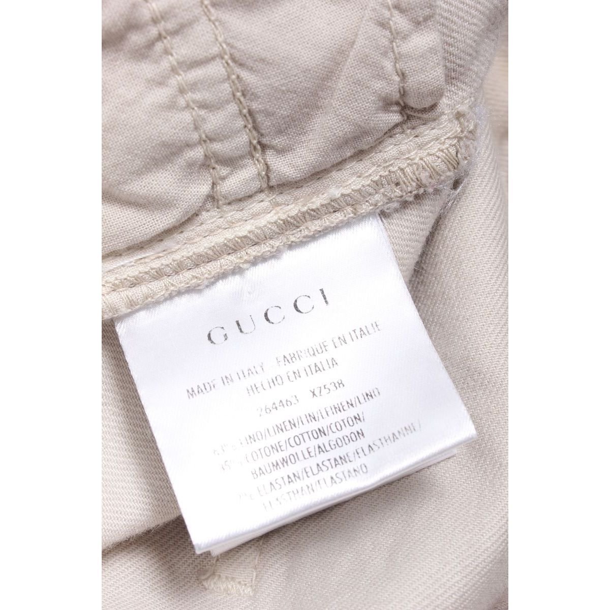 GUCCI Gucci pants horse riding jodhpur zchi paste nen cotton Italy made beige gold Gold 40 910490